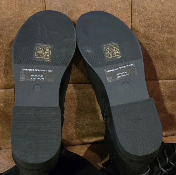 NEW! French Connection Over-the-Knee Micro Suede Boots /Size 7.5 US/ Black - Picture 6 of 8